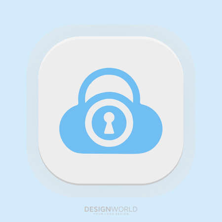 cloud based cyber security computing solution vector logo design idea.のイラスト素材