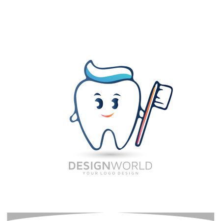 Kids Dentistry or kids dental logo vector logo design idea.のイラスト素材