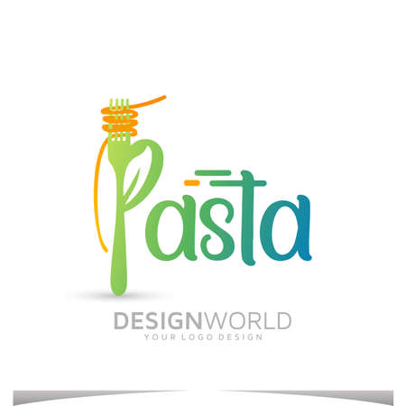 fresh pasta made daily using organic ingredients vector logo design idea.のイラスト素材