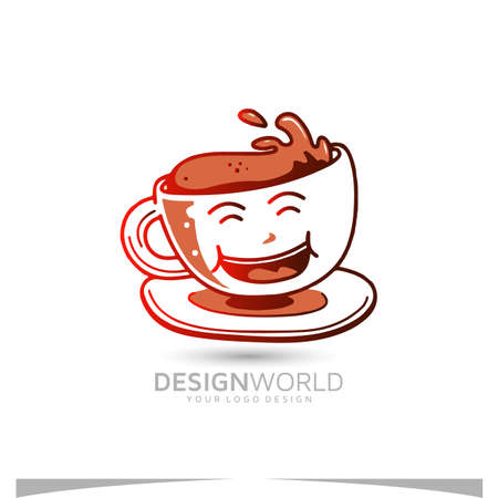 A coffee brand that incorporates the theme of Sunday funny papers vector logo design templateのイラスト素材