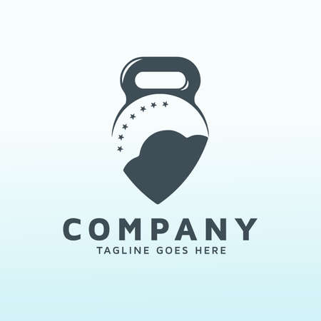 cloud based cyber security fitness logo vector design templateのイラスト素材