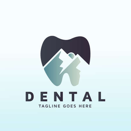 Mountain Dental office for all ages vector logo designのイラスト素材