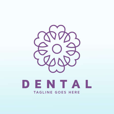 sophisticated tooth dental office logo design templatesのイラスト素材