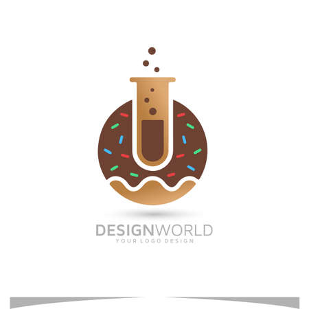 Donut Lab vector logo design templateのイラスト素材