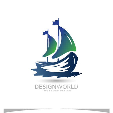 sailing instruction vector logo design idea.のイラスト素材