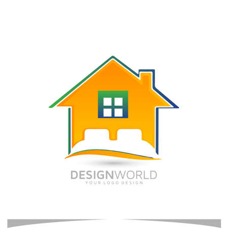 House interior design vector logo design templateのイラスト素材