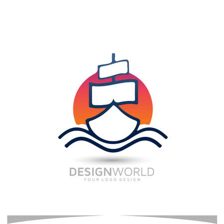 sailing instruction vector logo design idea.のイラスト素材