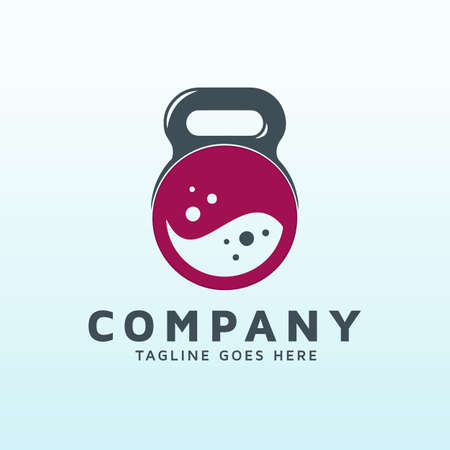 washes logo design with fitness gym iconのイラスト素材