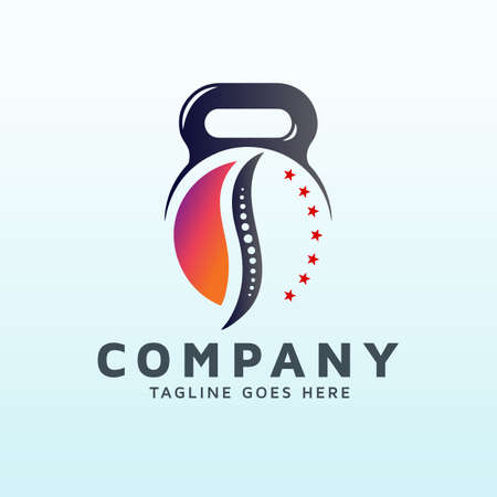 Chiropractic logo design with fitness gym iconのイラスト素材