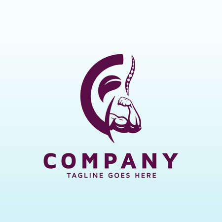 Chiropractic logo design with fitness gym iconのイラスト素材