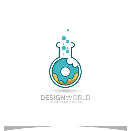 Donut Lab vector logo design templateのイラスト素材
