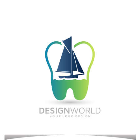 Dental and boat vector logo design idea.のイラスト素材