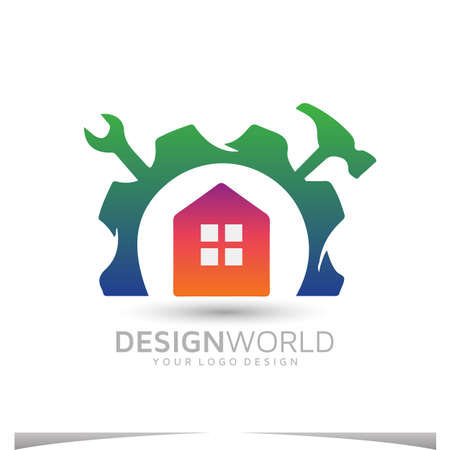 Home Repair and Improvement vector logo design templateのイラスト素材