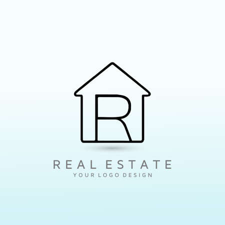 apartments in luxury real estate developments logo letter Rのイラスト素材