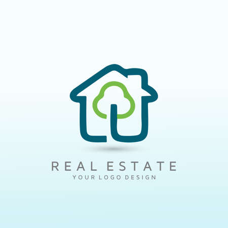 looking for your innovative real estate logo treeのイラスト素材
