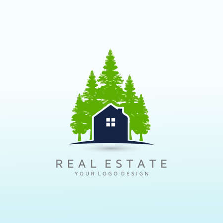 a simple, outdoorsy, memorable logo for a vacant land buying and selling treeのイラスト素材