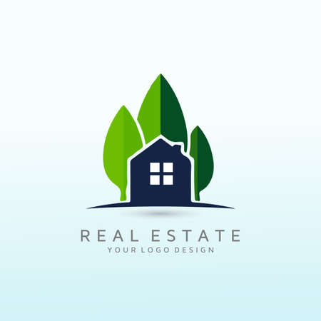 a simple, outdoorsy, memorable logo for a vacant land buying and selling treeのイラスト素材