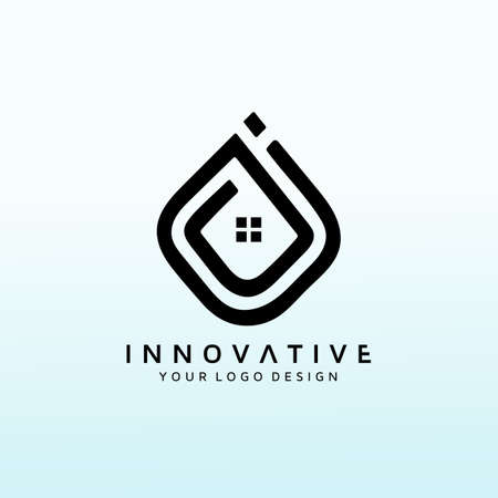 Real estate mortgage vector logo design letter DJのイラスト素材