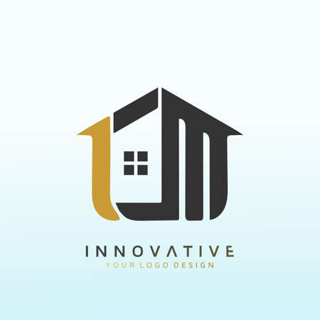 classy logo for property management company letter LMのイラスト素材