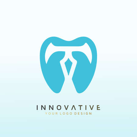 diagnose facial and dental logo design Ancient style letter Tのイラスト素材