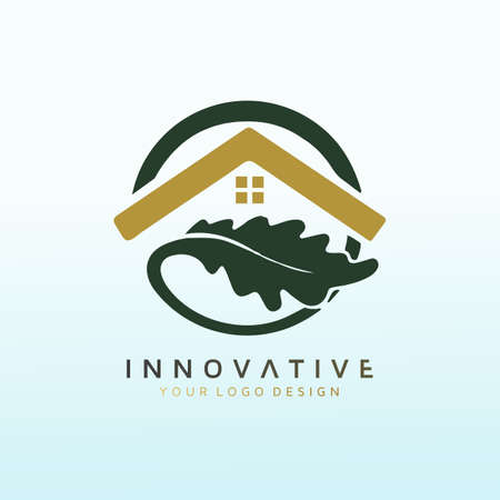 iconic logo for a New York real estate firm with tree homeのイラスト素材