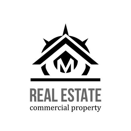 real estate agent with Compass Real Estate logo Mのイラスト素材