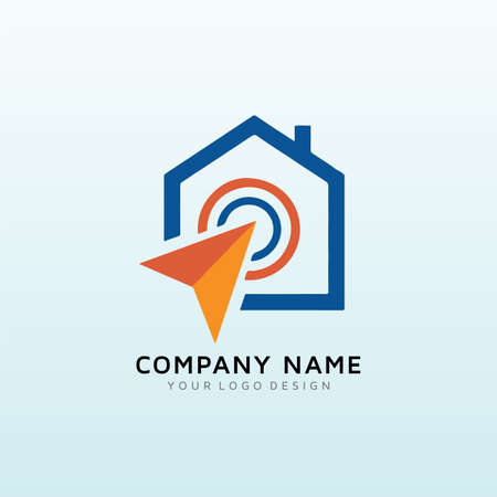 Click Mouse, Buy House real estate logoのイラスト素材