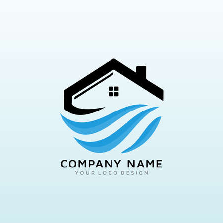 sea real estate vector logo designのイラスト素材