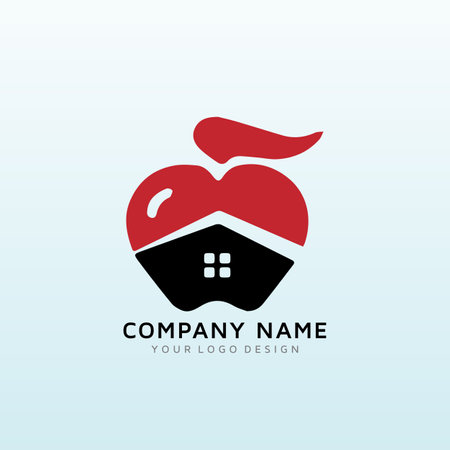 Single Agent Realtor Logo with apple iconのイラスト素材