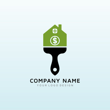 bring a brush real estate logo designのイラスト素材