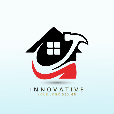 Vintage Roofing Design for Up Start Roofing Company letter R logoのイラスト素材