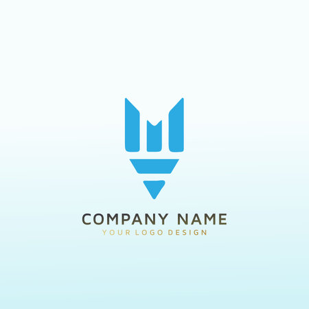 a logo that embodies the letter Mのイラスト素材