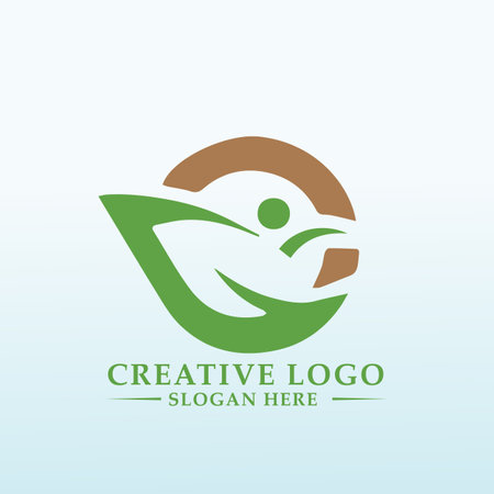 Organic farm for vegetables and greens logoのイラスト素材