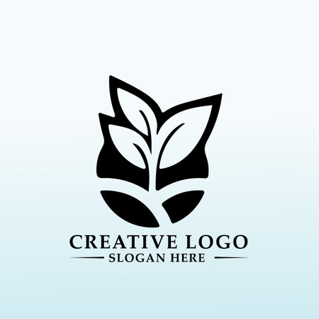 Organic farm for vegetables and greens logoのイラスト素材