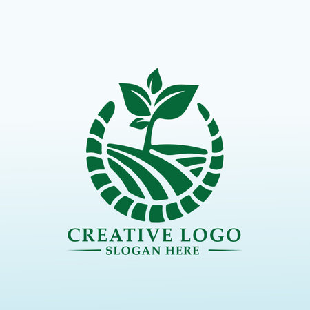 produces an ecological fertilizer logo designのイラスト素材