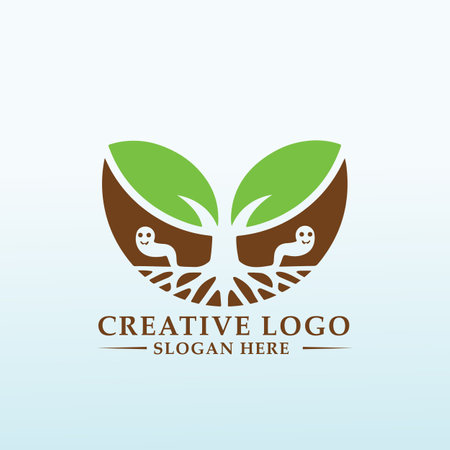 produces an ecological fertilizer logo designのイラスト素材