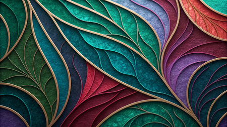 3D render of abstract fractal background with embossed pattern on leatherの素材