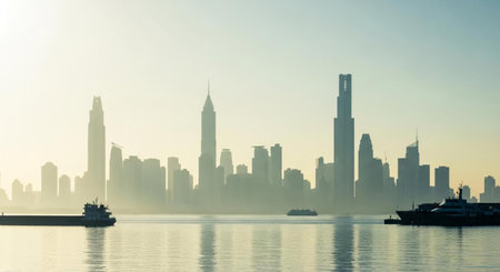 Shanghai skyline at sunset, China. Panoramic view.の素材