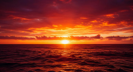 Beautiful sunset over the sea. Colorful sunset over the sea.の素材