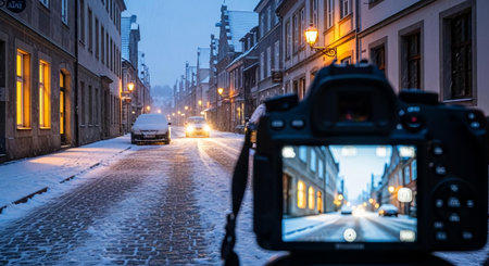 Street view of the old town of Copenhagen, Denmark.の素材