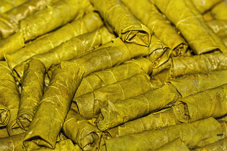 Turkish cuisine stuffed grape leavesの写真素材