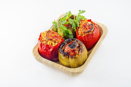 Turkish cuisine, Stuffed peppers in the oven(Dolma)の写真素材