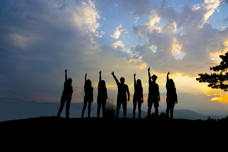 Silhouette,  unity achievementの写真素材