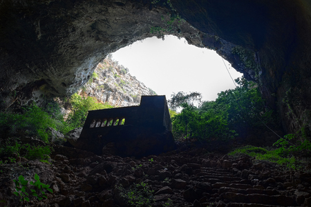 cennet and cehennem sinkholes.(cennet and cehennem=heaven and hell) mersin,Turkeyの写真素材