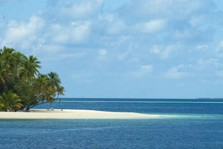 Beautiful tropical Maldives resort hotel and island with beach and sea ...