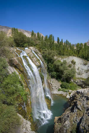 Tortum Waterfall in Erzurum Turkey.の写真素材