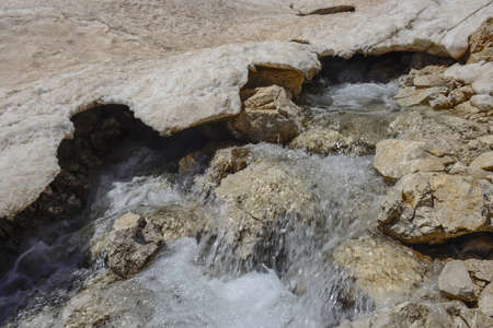 Snowy and cloudy mountain landscapes. Glacier mountain Aladaglar National Park Nigde, Turkey.の写真素材