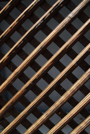 Wooden highland house windowの写真素材