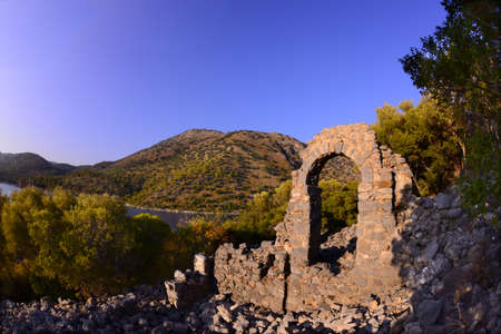 Byzantine Chapel, Gemiler island St Nicholas island, around Fethiye ...Mugla, Turkey.の写真素材