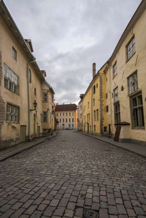 Street views, historical buildings from Estonia's old town.の写真素材